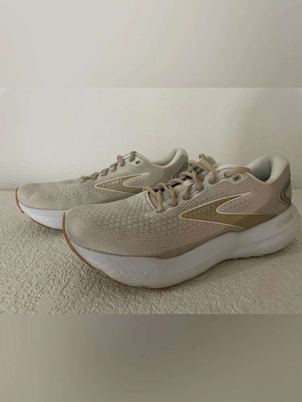 Brooks Glycerin 21 Sneakers Running Shoes Mens 10 Khaki Silver White